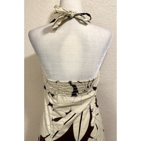 Ruby Rox Vintage 90s Y2K Cream/brown Halter Summer Dress - Picture 4 of 7